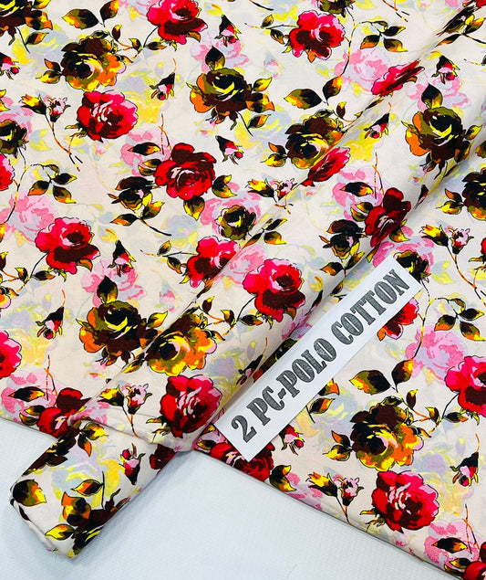 2pc Micro Polo Cotton Unstitched suit