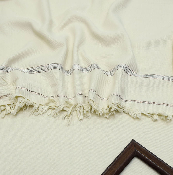 SPECIAL Booski Men's Winter Wool shawl- Cream