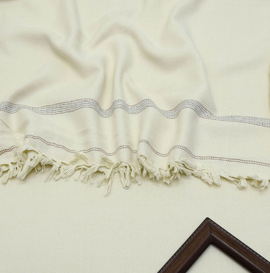 SPECIAL Booski Men's Winter Wool shawl- Cream